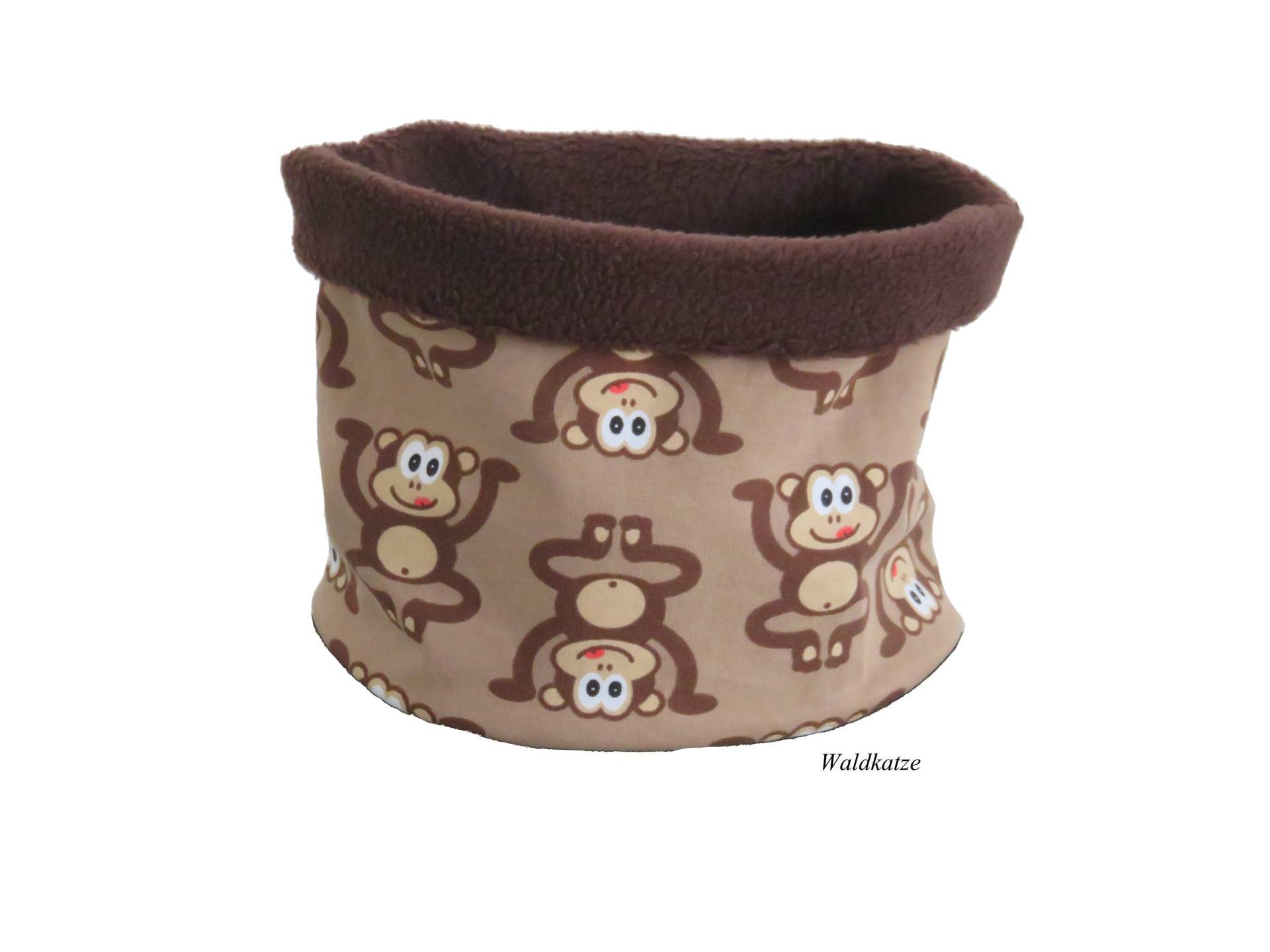 Loop "Affen" Braun Mit Fleece von dieWaldkatze