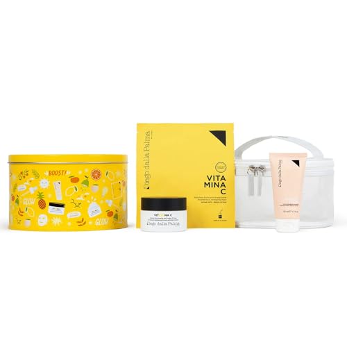 diego dalla palma Geschenkbox für Damen, Vitamin C, Reinigungsmittel-Set, Make-up-Entferner, Anti-Falten-Creme, Aufhellungsmaske mit Kulturbeutel von diego dalla palma