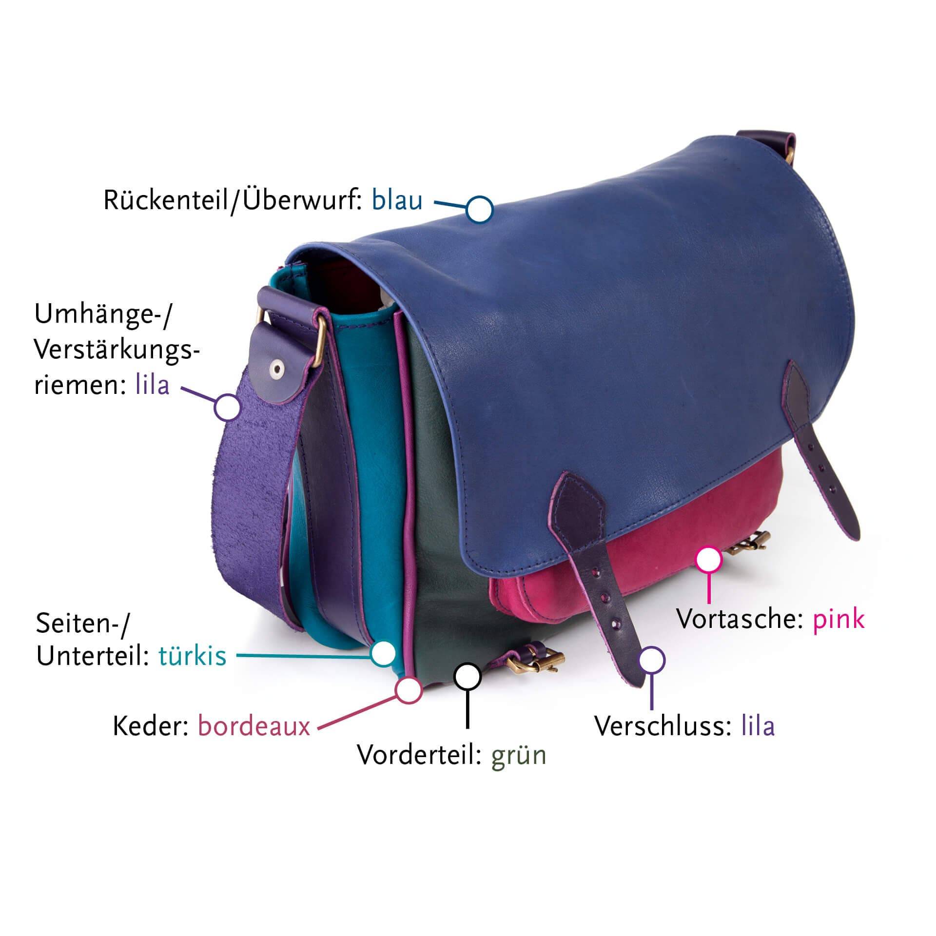 Hirtentasche Aus Leder | Handgefertigte Umhängetasche Individuell Konfigurierbare Ledertasche Farbkombination Nach Wunsch Personalisiert von dielederwerkstatt