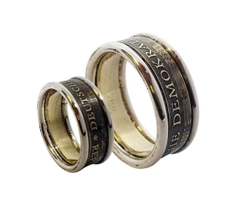 Partnerringe 20 Pfennig Ddr in 925 Silber Eingeschlagen von dieringmacher