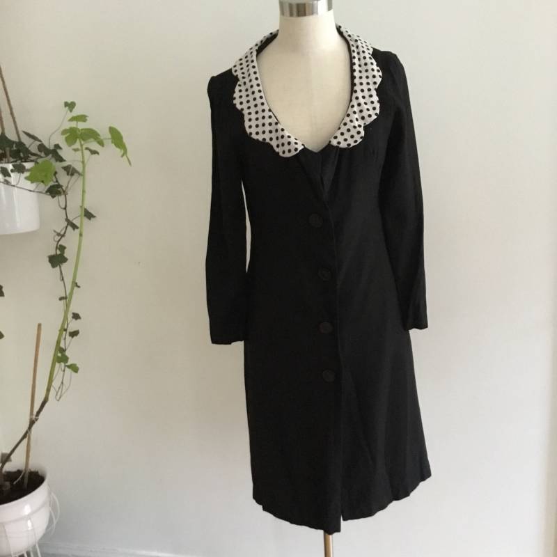 Gepunktete Kragen Mantel Kleid 60Er Jahre von dietsoda