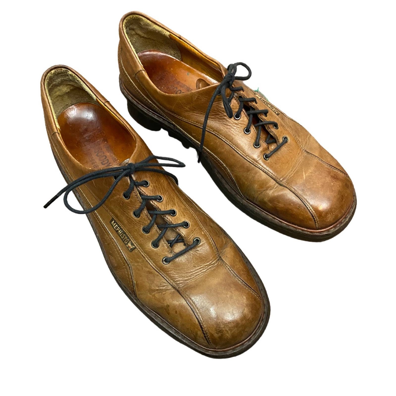 Vintage Mephisto Braunes Leder Lace Up Oxford Schuhe/Herren 10 von diggerodellvintage