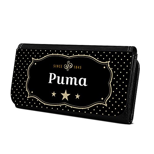 Geldbörse mit Namen Puma - Design Retro Wappen - Brieftasche, Geldbeutel, Portemonnaie, personalisiert für Damen und Herren von digital print