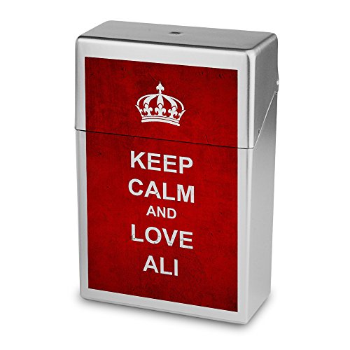 Zigarettenbox mit Namen Ali - Personalisierte Hülle mit Design Keep Calm - Zigarettenetui, Zigarettenschachtel, Kunststoffbox von digital print