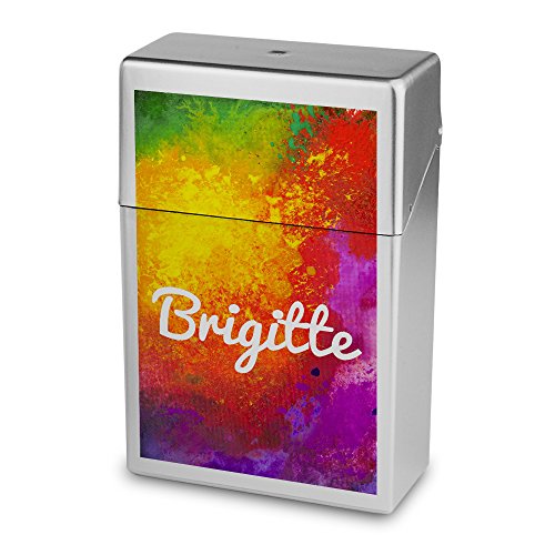 Zigarettenbox mit Namen Brigitte - Personalisierte Hülle mit Design Color Paint - Zigarettenetui, Zigarettenschachtel, Kunststoffbox von digital print