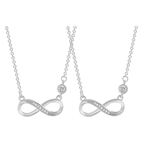 dijiusidy 2pack/lot Herzkette Silber Easy Cleaning For Simple Care Routine Halskette Damen Silber Damen Schmuck Collier Damen, Platin, 2 * 1, Halsketten von dijiusidy