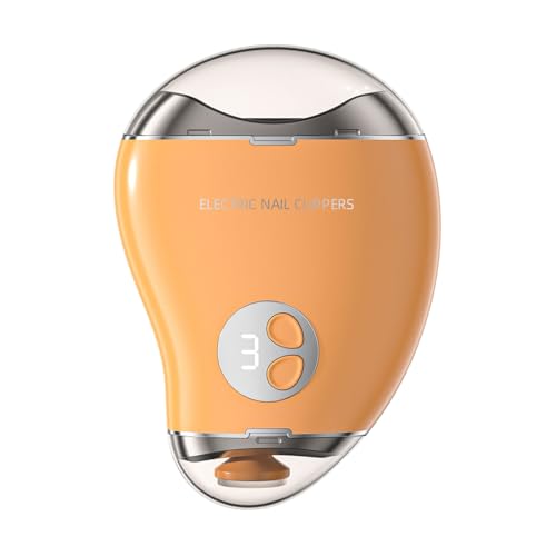 dijiusidy ABS Elektrischer Nagelknipser, Nagelknipser, 3 Gänge, doppelköpfiger niedlicher Mango Form Trimmer und Polierer, langlebig, Weizenfarbe von dijiusidy