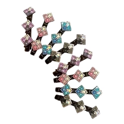 dijiusidy Rosa Kristall Haarschleife für Frauen verleiht der Frisur einen Hauch von Glamour. Haarspange mit Blumenform und bunten Strasssteinen von dijiusidy