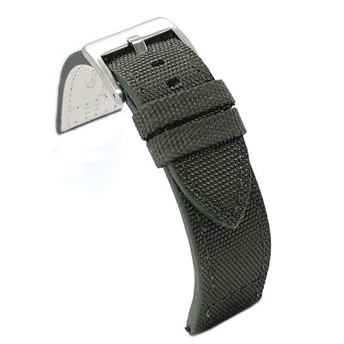 diloy Armband aus Rindsleder und Kevlar-Stoff Ref 416 Militärgrün 22mm von diloy