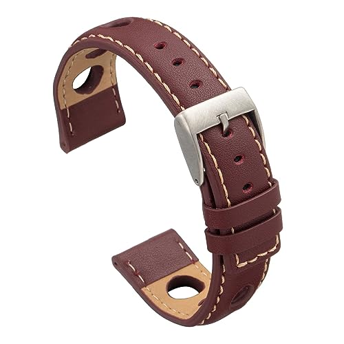 Lederarmband kompatibel mit Huawei Watch4 Watch4pro. Modell P355/22mm Bordeaux 22mm von diloy