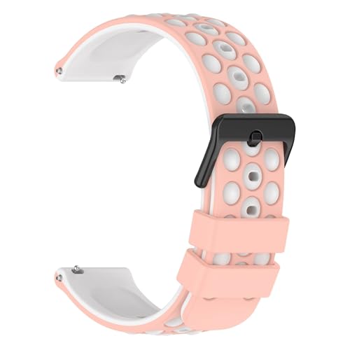 diloy Silikonarmband kompatibel mit Amazfit Bip GTS GTR (42mm). Modell BR43/20mm Hell-Pink 20mm von diloy