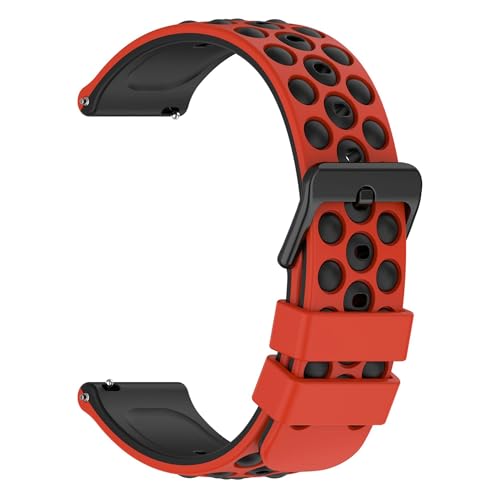 diloy Silikonarmband kompatibel mit Amazfit Bip GTS GTR (42mm). Modell BR43/20mm Rot 20mm von diloy