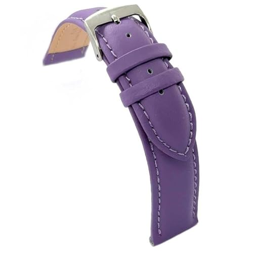 diloy XL Lederarmband für klassische Uhr glattes genähtes Rindsleder gepolstert Speziallänge Größen 10mm 12mm 14mm 16mm 18mm 20mm 22mm 24mm 26mm 28mm 30mm 302EL Violett 16mm diloy XL Lederarmband für klassische Uhr glattes genähtes Rindsleder gepolstert Speziallänge Größen 10mm 12mm 14mm 16mm 18mm 20mm 22mm 24mm 26mm 28mm 30mm 302EL Violett 16mm von diloy