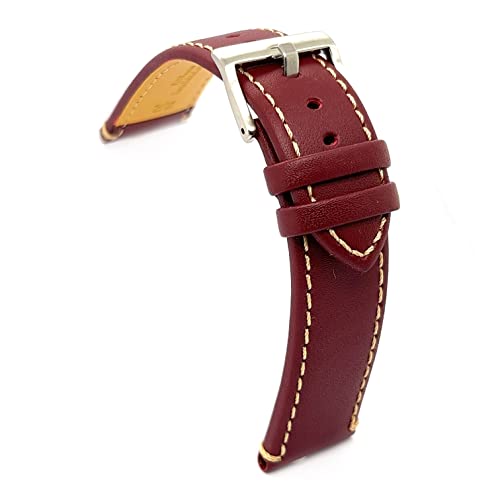 diloy Uhrenarmband aus Leder Ref 373 Bordeaux 14mm von diloy