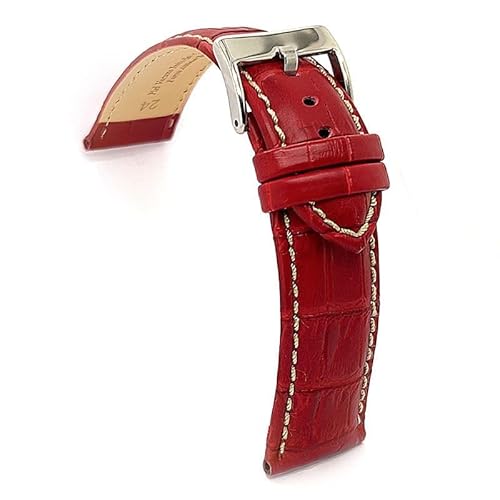 diloy Uhrenarmband aus Leder Ref 378 Bordeaux 24mm von diloy