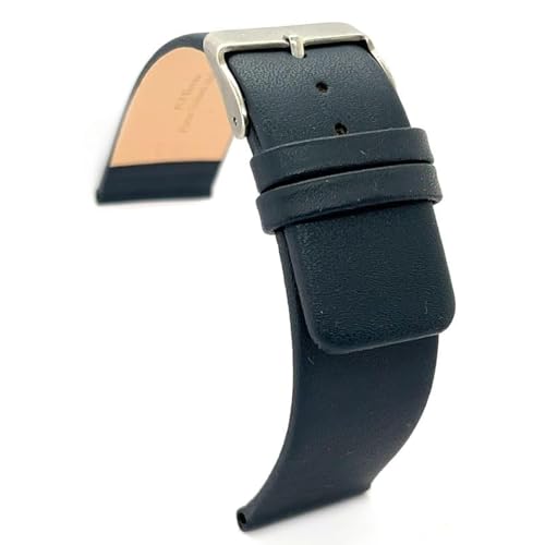 diloy Lederarmband für klassische Uhr – Glattes Rindsleder ohne Nähte, minimalistisches Design – Größen 18mm, 20mm, 22mm, 24mm, 26mm, 28mm, 30mm 327 Navy Blau 24mm diloy Lederarmband für klassische Uhr – Glattes Rindsleder ohne Nähte, minimalistisches Design – Größen 18mm, 20mm, 22mm, 24mm, 26mm, 28mm, 30mm 327 Navy Blau 24mm von diloy