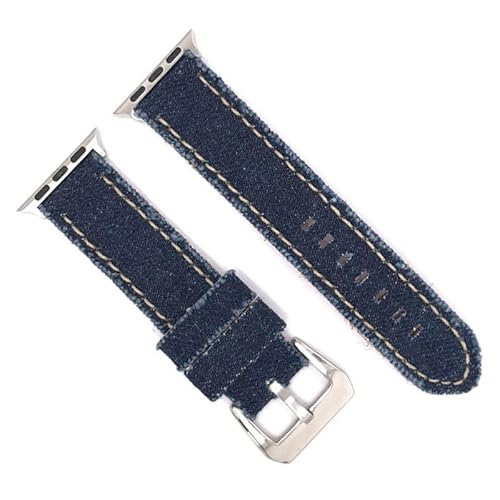 Uhrenarmband kompatibel mit Apple Watch aus Denim und Leder. Ref AW390 Osc Blue-Steel-Adapter von diloy