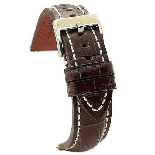 diloy Krokodilprägung Lederarmband extra dick für Chronographen – Größen 20mm 22mm 24mm 395 Dunkelbraun 22mm diloy Krokodilprägung Lederarmband extra dick für Chronographen – Größen 20mm 22mm 24mm 395 Dunkelbraun 22mm von diloy