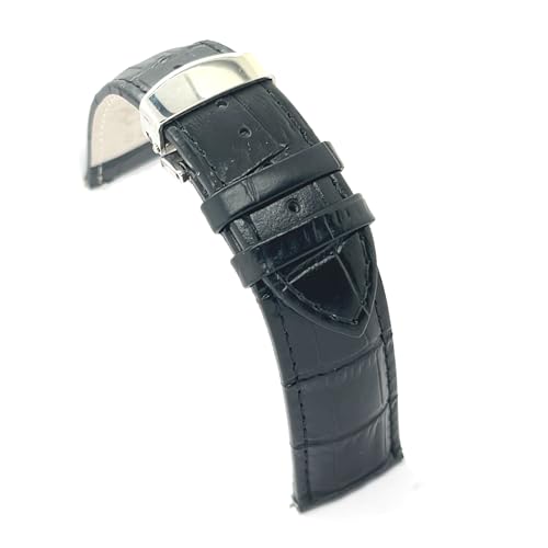 diloy Lederarmband klassisch mit Krokoprägung – versteckter Verschluss – 20mm 22mm – stilvoll & robust – Ref. 336 Schwarz 20mm diloy Lederarmband klassisch mit Krokoprägung – versteckter Verschluss – 20mm 22mm – stilvoll & robust – Ref. 336 Schwarz 20mm von diloy