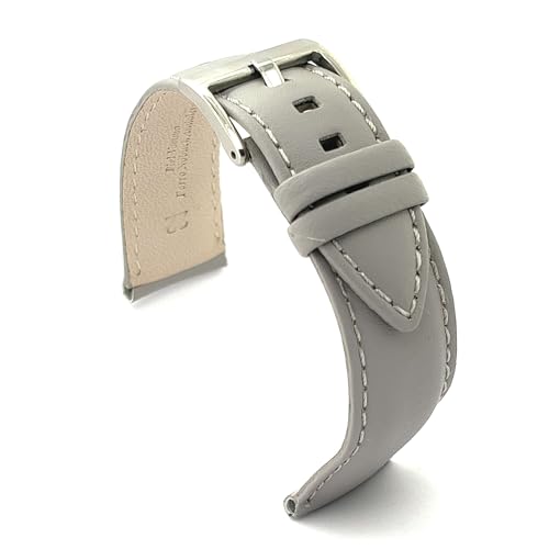 diloy Lederarmband kompatibel mit Amazfit Bip GTS GTR (42mm). Modell 330/20mm Perlgrau 20mm von diloy