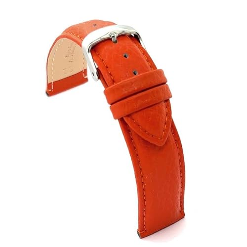 diloy Uhrenarmband Kalbsleder mit Bison-Prägung – Gepolstert, Klassischer Stil, Stahlschließe – Größen 12mm, 14mm, 16mm, 18mm, 20mm, 22mm, 24mm P205 Orange 22mm diloy Uhrenarmband Kalbsleder mit Bison-Prägung – Gepolstert, Klassischer Stil, Stahlschließe – Größen 12mm, 14mm, 16mm, 18mm, 20mm, 22mm, 24mm P205 Orange 22mm von diloy