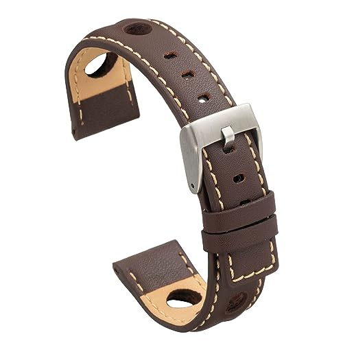 diloy Uhrenarmband Rindsleder perforiert Rallye Racing Stil – Sportliches Design – Größen 20mm 22mm 24mm – Schwarz, Braun, Bordeaux oder Marineblau P355 Dunkelbraun 20mm diloy Uhrenarmband Rindsleder perforiert Rallye Racing Stil – Sportliches Design – Größen 20mm 22mm 24mm – Schwarz, Braun, Bordeaux oder Marineblau P355 Dunkelbraun 20mm von diloy