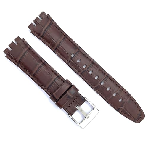 diloy Uhrenarmband aus Leder kompatibel mit Swatch Ref 328 Dunkelbraun von diloy