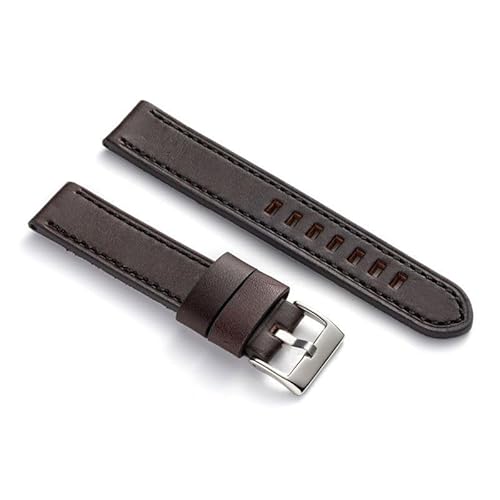 diloy Vintage Uhrenarmband gewachstes Leder mit weißer Naht – Handgefertigt für Sport- oder klassische Uhren – Größen 18mm 20mm 22mm 24mm 26mm – Braun oder Schwarz 384 Dunkelbraun Und Schwarz 20mm von diloy