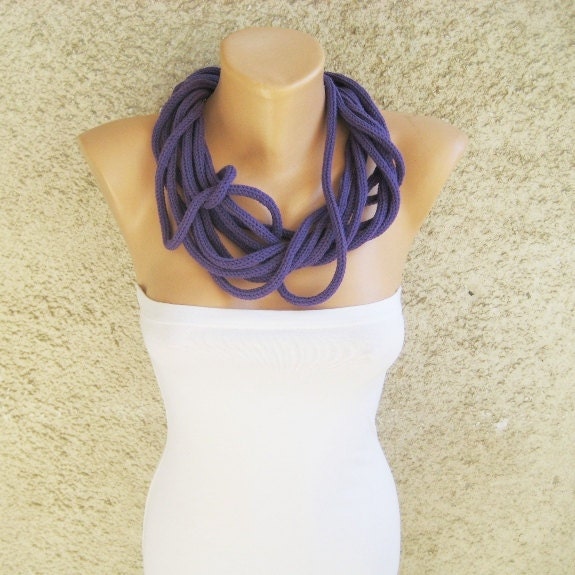 Tinte Seil Halskette Infinity Loop Schal Halswärmer Vielseitige Baumwoll/Acryl Frauen Urban Chic Zubehör Weihnachtsgeschenk Handmade Von Dimana von dimana