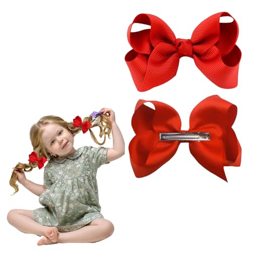 dinghaole 2 Stück Schleifen-Haarspangen, Entenschnabel-Clip-Haarschleife, Pferdeschwanz-Clips 3 Zoll, Vintage Haargummis Haar Styling Zubehör für Mädchen Frauen karneval Geburtstag von dinghaole