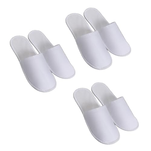 dinghaole 3 Paar weiße Vlies-Einweg-Hausschuhe mit Anti-Rutsch-Design, 28 x 11 cm, ideal für Reisen, Spa und Gäste dinghaole 3 Paar weiße Vlies-Einweg-Hausschuhe mit Anti-Rutsch-Design, 28 x 11 cm, ideal für Reisen, Spa und Gäste von dinghaole