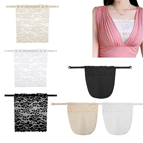 Dinghaole 6 Stück Lady Clip-on Mock Camisole Bra Insert Overlay Modesty Panel Vest für Frauen - Spitze Damen Unsichtbare Unterwäsche von dinghaole