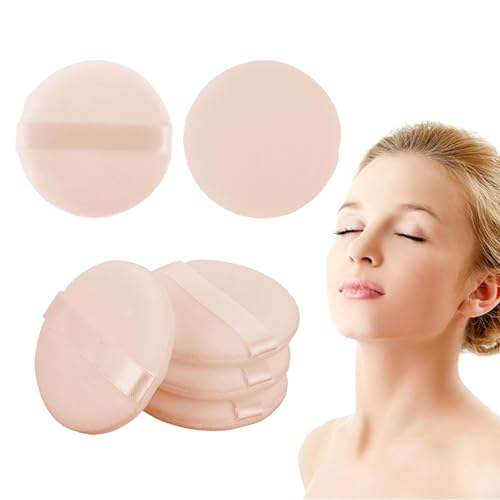 dinghaole 6 Stück Makeup Puderquaste, Runde Makeup Baumwollpuderquaste Runde Velours Gesicht Schwämmchen Make up Werkzeug für Loses Puder Gepresstes Pulver Rouge Kissen Applikator von dinghaole