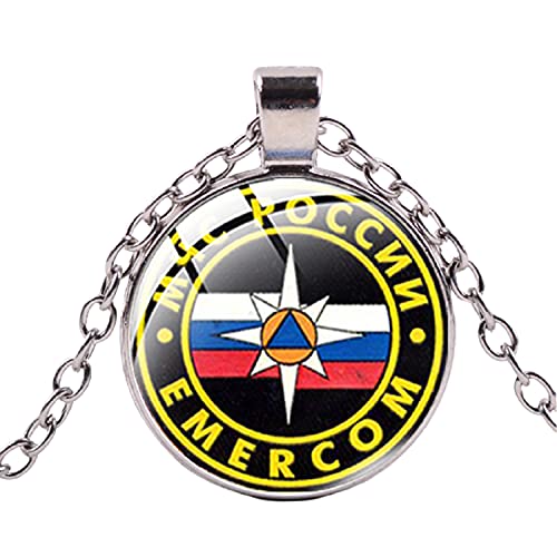 Emercom Halsketten Glasanhänger Choker-Kette Russisches Militärzubehör Schmuck Männer Geschenke für das neue Jahr von dingyue