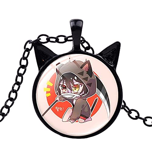 dingyue Angel of Death Kawaii Katze Ohr Anhänger Halskette Isaac Foster Zack Rachel Gardner Ray Cosplay Lange Kette Halskette für Fans von dingyue