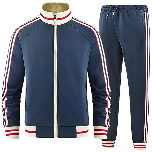 dioxoib Herren Track Anzüge Sets Langarm Full-Zip Sweatsuit Active Jacken und Hosen 2-teilige Outfits, Ai-tz006, X-Large von dioxoib