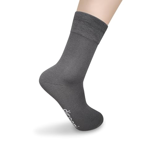 dirconi - 6 Paar Premium Bambus Business Socken Herren 40-43 Grau Damen Unisex, extra Lang, atmungsaktiv, feuchtigkeitsregulierend, geruchshemmend, Strümpfe Anzugsocken von dirconi