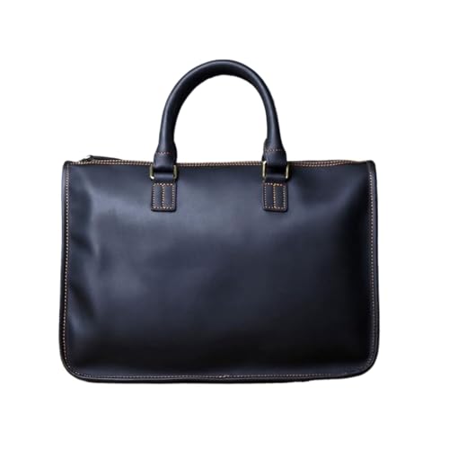 direfly Herren Messenger-Schultertaschen Laptoptaschen Gepäck Handtaschen Aktentaschen Tragetaschen aus echtem Leder(Black) von direfly