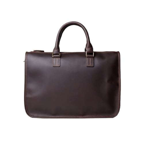 direfly Herren Messenger-Schultertaschen Laptoptaschen Gepäck Handtaschen Aktentaschen Tragetaschen aus echtem Leder(Brown) von direfly