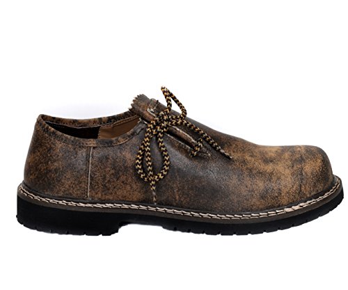 dirndloutlet Trachtenmode Herren Trachten Lederschuhe Haferlschuh aus echtem Rindsleder mit Rahmengenähte Gr.42 von dirndloutlet
