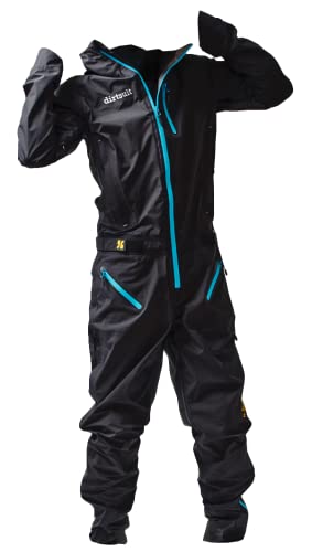 dirtlej dirtsuit prime edition schwarz / blau, leichter, komfortabler Regenanzug für Radfahrer (l) von dirtlej