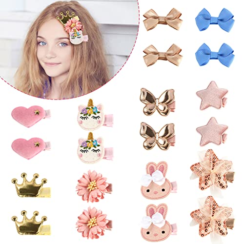 Haarspangen Mädchen,Discoball 20 Stück Baby Haarspangen Kinder Haarspangen mit Schmetterling/Stern/Krone/Herz Geformte/Karikatur Entwurfs Süße Haarclips für Baby Kinder Baby Haarspange (Karikatur) von discoball