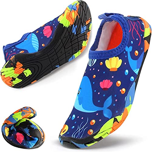 discoball Badeschuhe Kinder Aquaschuhe Mädchen Jungen Wasserschuhe Kinder Strandschuhe Badeschuhe Baby Kleinkind Gummi Anti-Rutsch Verdickt Barfußschuhe Kinder für Strand Schwimmen Pool von discoball