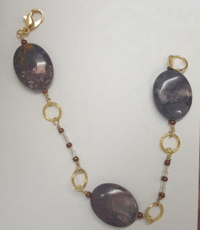 Kupfer - Und Jasper Draht Gewickelt Armband von discursive