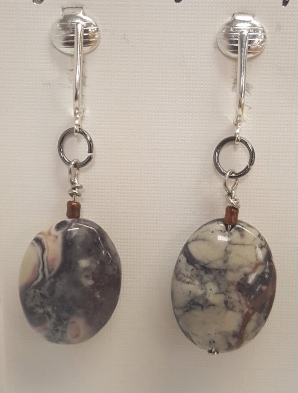 Porzellan-Jasper-Draht Gewickelt Ohrringe von discursive