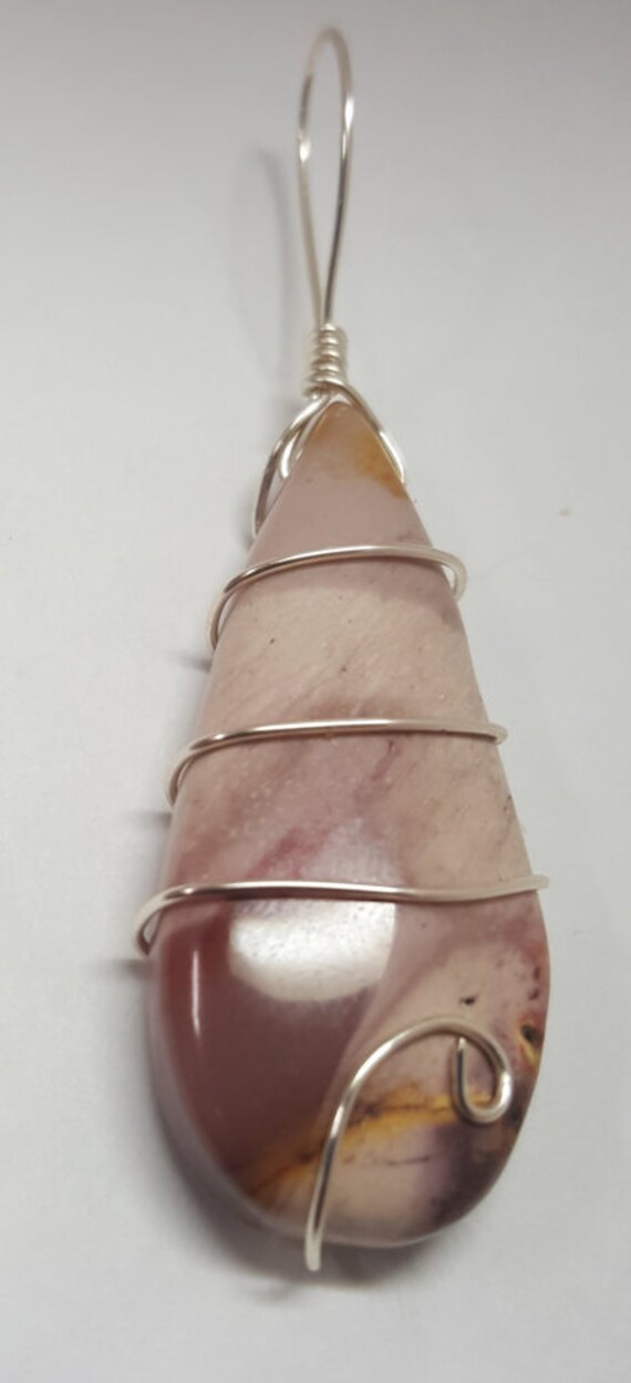 Silberdraht Gewickelt Lila Mookaite Teardrop Anhänger von discursive