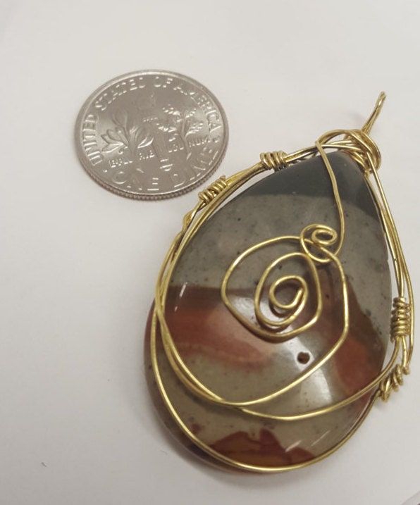 Wirework Sea Sediment Jasper Anhänger von discursive