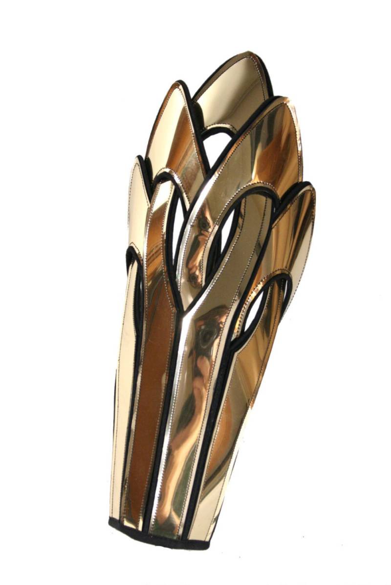 Gold Spiegel Pvc Armmanschette Sci-Fi Cybergoth Ärmel von divamp