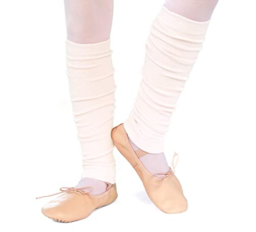 divata Kinder Ballett Stulpen, Mädchen - Ballettstulpen ohne Fersenloch - Tanzstulpen Beinstulpen Armstulpen, Weiche Legwarmer, Beige, 1-6 Jahre von divata