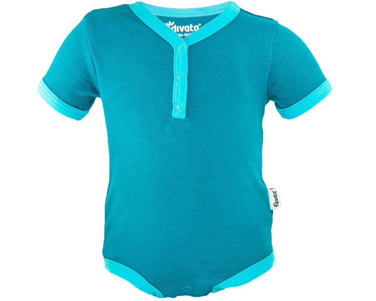 divata Kurzarmbody Kurzarm Baby Body mit Henley-Ausschnitt, mitwachsend - Babybody für Mädchen sowie Jungs - Frühchen Kleidung ab Gr. 44 von divata